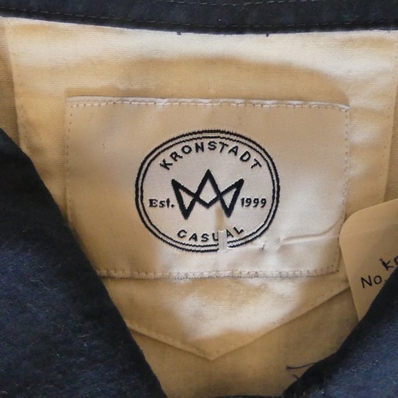 Kronstadt Casual Vertical Stripes Medium/Large Button Up Short Sleeve Shirt - Picture 2 of 3